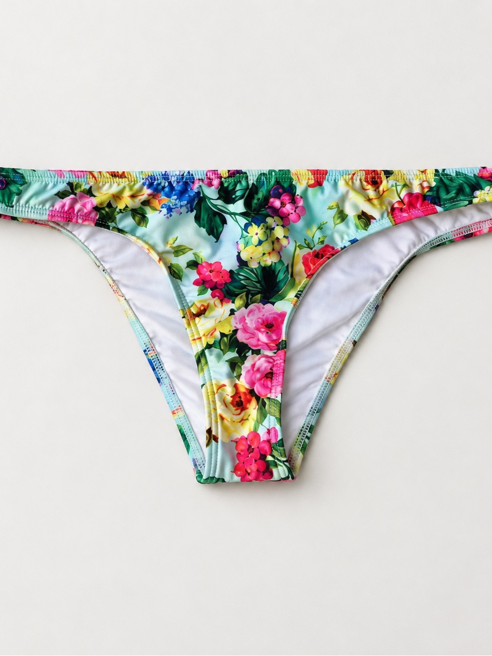 New! Seafolly Aqua Floral Low Rise Bikini Bottoms US 10 34765